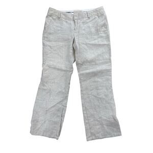 Banana Republic 100% Linen Straight Leg Pants Women’s 6 Petite Natural Beige